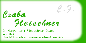 csaba fleischner business card